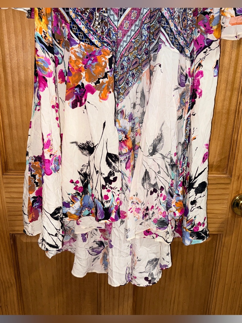 NWT Umgee “Full of Blooms” Kimono-Purple & Cream w/Multicolor Floral Accents-M - Picture 6 of 14